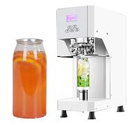 Can Sealing Machine 370W Full Can Seamer Can Sealer With LCD Panel, Tin Can Sealer Bottle Can Capping Customed Caliber Height Adjustable, for All Material Cans (White)