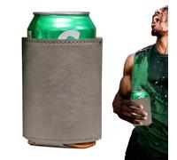 Can Sleeves for Beer - PU Leather Covers, Insulators for Beer | Drink Insulation Sleeve for Beer Can Coolers, Non-Slip Can Cooler Sleeves for Party Drinks