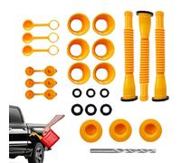 Can Spout Replacement - Leakage Protection Nozzle for Canisters | Includes Vent Cap and Rubber Washer, Replacement Set for Camping, Motorcycle, Workshop and ATV