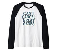 Can’t Cancel Great Genes Funny Blue Patriotic Graphic Raglan Baseball Tee