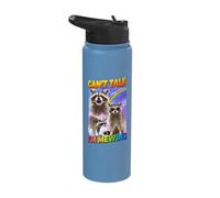 Can’t Talk I'm Mewing Raccoon Stainless Steel Insulated Water Bottle