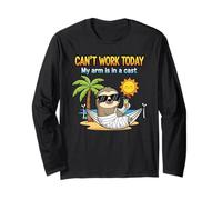 Can’t Work Today Lazy Sloth with Funny Cast Excuse Long Sleeve T-Shirt