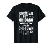 Can take the Boy Out of Chicago State Chi-Town Pride Proud Value Graphic T-Shirt, Men, Black, S