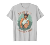 Can You See it I am Really a Furry Sexy Fursuit Sixpack T-Shirt, Men, Silver Grey, 3X-Large