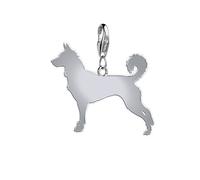 Canaan Dog Silhouette Silver Charm