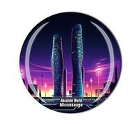 Canada 3D Absolute World Mississauga Fridge Magnet Souvenir Crystal Glass Magnet Travel Souvenir Collection Gift Home Kitchen Decoration