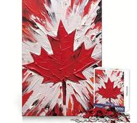 Canada Abstract Painting Jigsaw for Teenagers 1000 Pieces Thought Skill Mindful Escape Accurate Edges Unique Gift (50x75cm)