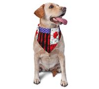 Canada American Flag Dog Bandana Pet Triangle Scarf Cats Bibs Adjustable Pets Kerchief 11.8X27.5 Inch