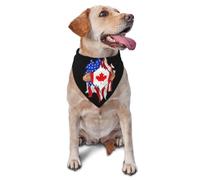 Canada American Flag Dog Bandanas Triangle Scarf for Cats and Dogs Adjustable Pet Neck Accessory Decorative Washable Durable