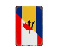Canada And Barbados Flag Decorative Signs Hanging Plaques Vintage Iron Tin Sign Print Art Wall Art Painting