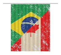 Canada And Brazil Retro Flag Shower Curtain for Bathroom Waterproof Bath Liner with Hooks And Grommets Home Decor