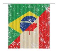 Canada And Brazil Retro Flag Shower Curtain for Bathroom Waterproof Bath Liner with Hooks And Grommets Home Decor