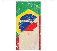 Canada And Brazil Retro Flag Shower Curtain for Bathroom Waterproof Bath Liner with Hooks And Grommets Home Decor
