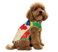 Canada And Brazil Vintage Flag Dog Shirt Summer Tank Top Sleeveless Pet Clothes for Small Medium Puppy And Cat