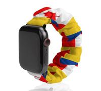 Canada And Columbia Flag Fashion Scrunchie Watch Strap Compatible with IWatch Series 1 2 3 4 5 6 Elastic Replacement Band