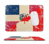 Canada And Dominican Flag Large Gaming Mouse Mat Soft Non-Slip Laptop Mousepad Portable Square Desk Pad for Office Home Work