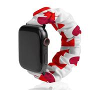 Canada And Japan Flag Fashion Scrunchie Watch Strap Compatible with IWatch Series 1 2 3 4 5 6 Elastic Replacement Band