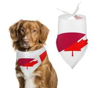 Canada And Japan Flag Triangle Dog Bandana Adjustable Pet Bibs Summer Washable Scarf for Small Medium Large Pets