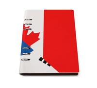Canada And South Korea Flag Printed Notebook Binder A5 6 Metal Ring Slim Foldable Reusable Notepad Daily Work