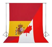 Canada And Spain Flag Photo Studio Backgrounds Black Photography Backdrop for Portrait Video Shooting Live 56"x118"