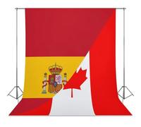 Canada And Spain Flag Photo Studio Backgrounds Black Photography Backdrop for Portrait Video Shooting Live 56"x79"