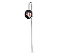 Canada and USA Heart Flag Metal Bookmark Personalised Picture Book Mark Page Holder Funny Book Lover Gifts