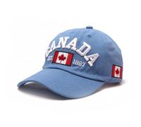 Canada Baseball Cap Canada Day Embroidered Maple Leaf Flag Adjustable Hat Deep Hat Sky Blue