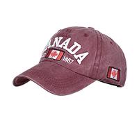 Canada Baseball Caps Embroidered Maple Leaf Canada Baseball Hat Adjustable Canada Flag Golf Hat for Men Women