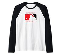 Canada Baseball Player Canadian Flag Maple Land Heritage Can Raglan Baseball Tee