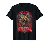 Canada Bear Maple Leaf Flag Pride T-Shirt
