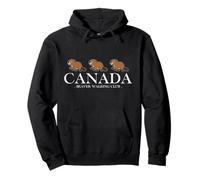 Canada Beaver Walking Club Vintage Hiking Canadian Souvenir Pullover Hoodie