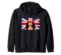 Canada Britain Flags Women Roots British Canadan Heritage Zip Hoodie