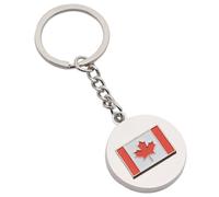 Canada Canadian Flag Design Personalised Engraved Silver Keyring in a Gift Pouch
