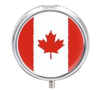 Canada Canadian Flag Fragments Small Pill Box Case 3 Compartment 2"