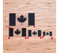 Canada Canadian Flag Maple Leaf Decal Sticker Vinyl - 4 Pack Black, 5.1cm, 7.6cm, 10.2cm, 15.2cm - No Background Die Cut for Car Boat Laptop Cup