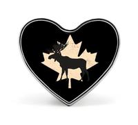 Canada Canadian Flag Moose Printed Heart Brooches Colorful Fashion Pins Badge for Backpacks Shirts Scarf