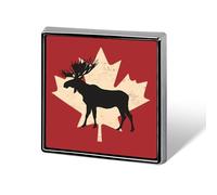 Canada Canadian Flag Moose Printed Square Brooches Colorful Fashion Pins Badge for Backpacks Shirts Scarf