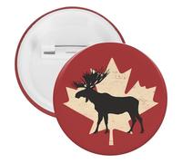 Canada Canadian Flag Moose Round Tinplate Brooches Colorful Fashion Button Pins Badge for Backpacks Shirts Scarf