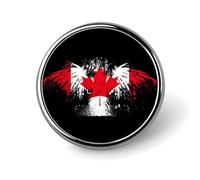 Canada Canadian Flag Round Metal Badge Lapel Pin,Stylish Patriotic Pattern Button Brooch Decorative Badges for Men Women