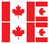 Canada, Canadian Flag Vinyl Stickers for Car Van, 4 Pack, The Larger is 100 millimeters by 60 millimeters The Two Smaller is 60 millimeters by 36 millimeters