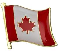 Canada Canadian National Flag Metal Diplomat Enamel Pin Badge Lapel - 1.9cm x 1.6cm - Hard Enamel Red Maple Leaf Lapel Pin - Patriotic Souvenir for Jacket, Hat