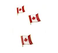 Canada Canadian North America American Metal Enamel Country Flag Pin Badge Pack of 3