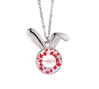 Canada Day 4th Of July EST 1867 Maple Rabbit Necklace Pendant Bunny Animal Jewelry Gift
