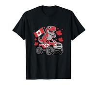 Canada Day Canada Flag Canadian Dinosaur T-Rex Truck T-Shirt