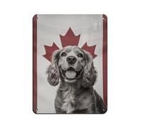 Canada Day Cocker Spaniel Tin Sign Vintage Metal Pub Club Cafe Bar Home Wall Art Decoration Poster Retro 12x16inch(30x40cm)
