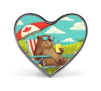 Canada Day Funny Beaver1 Round Brooch Pin Lapel Pins Tie Suit Dress Accessories Wedding Birthday for Men Women