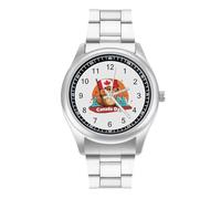 Canada Day Groundhog Quartz Watch Stainless Steel Wrist Watches for Men Women Easy to Read