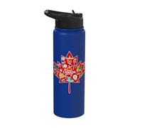 Canada Day Red Maple Leaf Travel Canadian Fan Stainless Steel Insulated Water Bottle