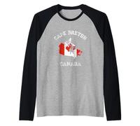 Canada Distressed Flag Cape Breton Pride Raglan Baseball Tee