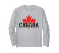 Canada Distressed Proud Canadian Flag Grunge Maple Leaf Long Sleeve T-Shirt
